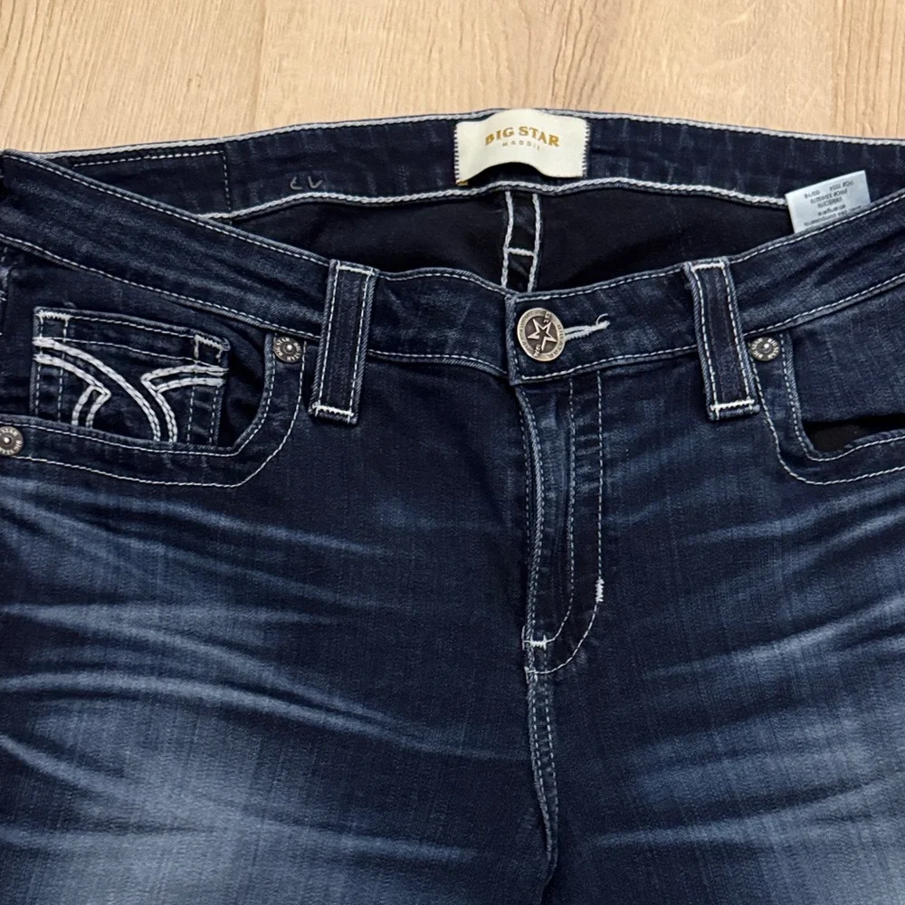 Big Star Dark Blue Denim Jeans with Embroidered Pockets - Picture 3 of 4